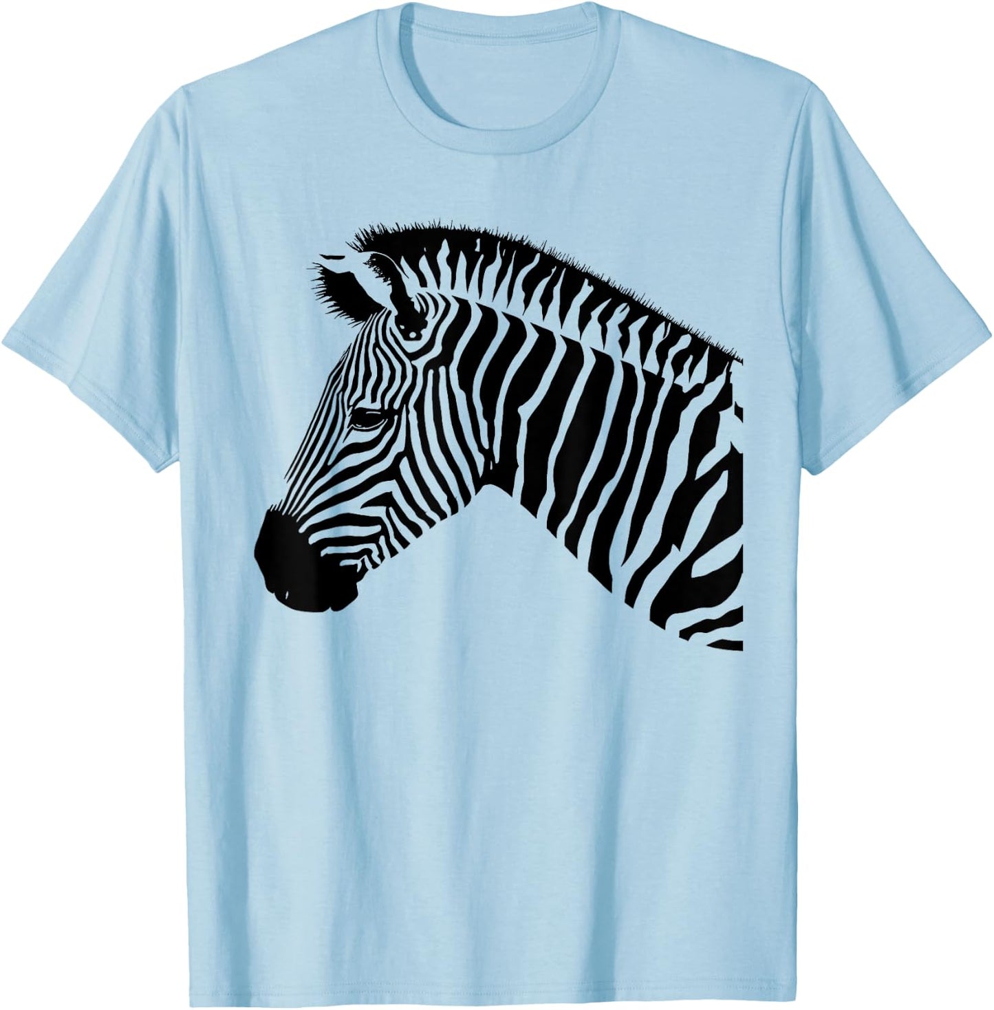 Zebra Art for Animal and African Animal lover T-Shirt - T-Shirt | Light Blue
