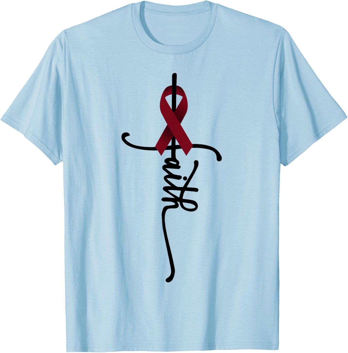 Multiple Myeloma Cancer Faith Multiple Myeloma Cancer T-Shirt - T-Shirt | Light Blue