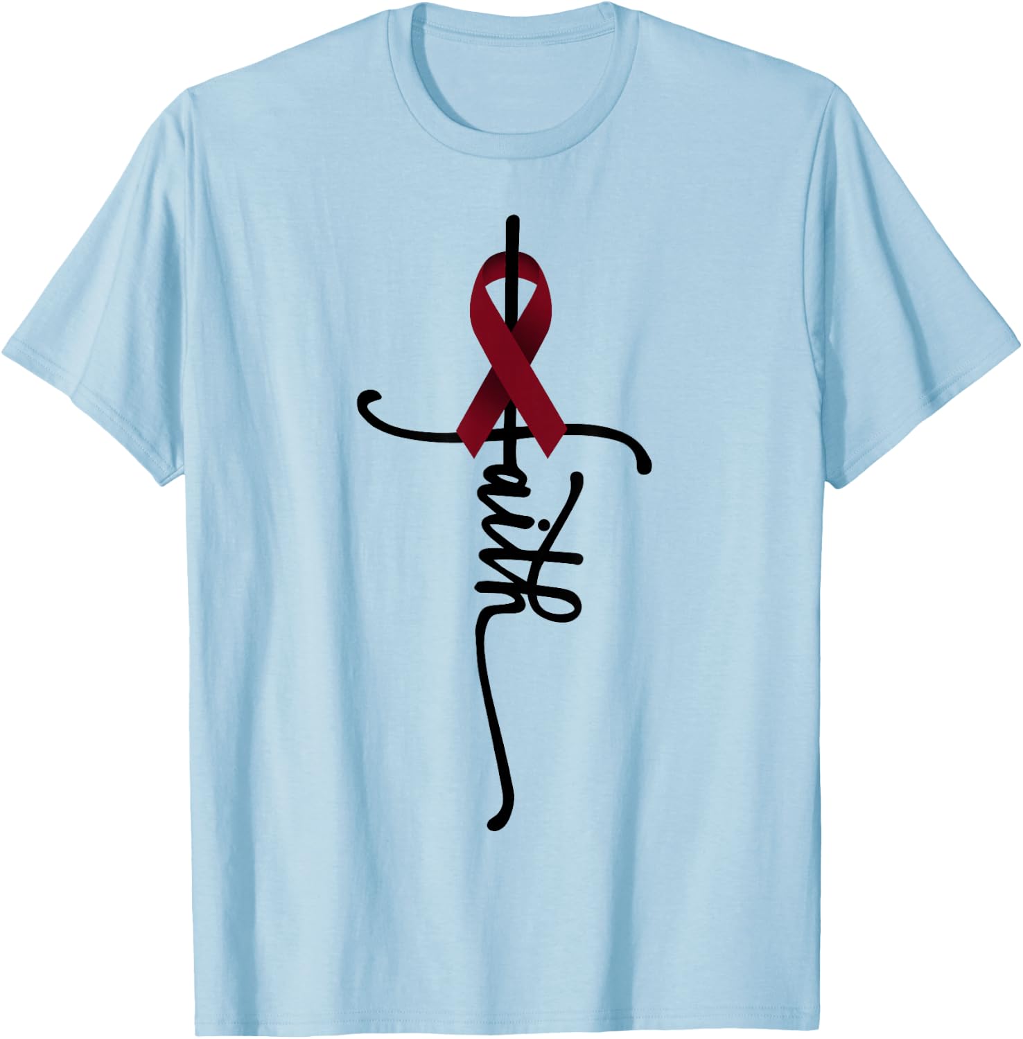 Multiple Myeloma Cancer Faith Multiple Myeloma Cancer T-Shirt - T-Shirt | Light Blue