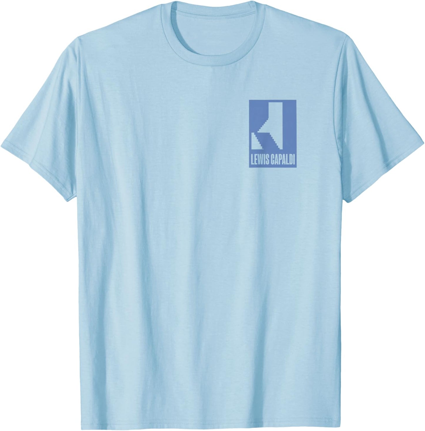 Lewis Capaldi – Stairs Pocket Hit On Pink T-Shirt - T-Shirt | Light Blue