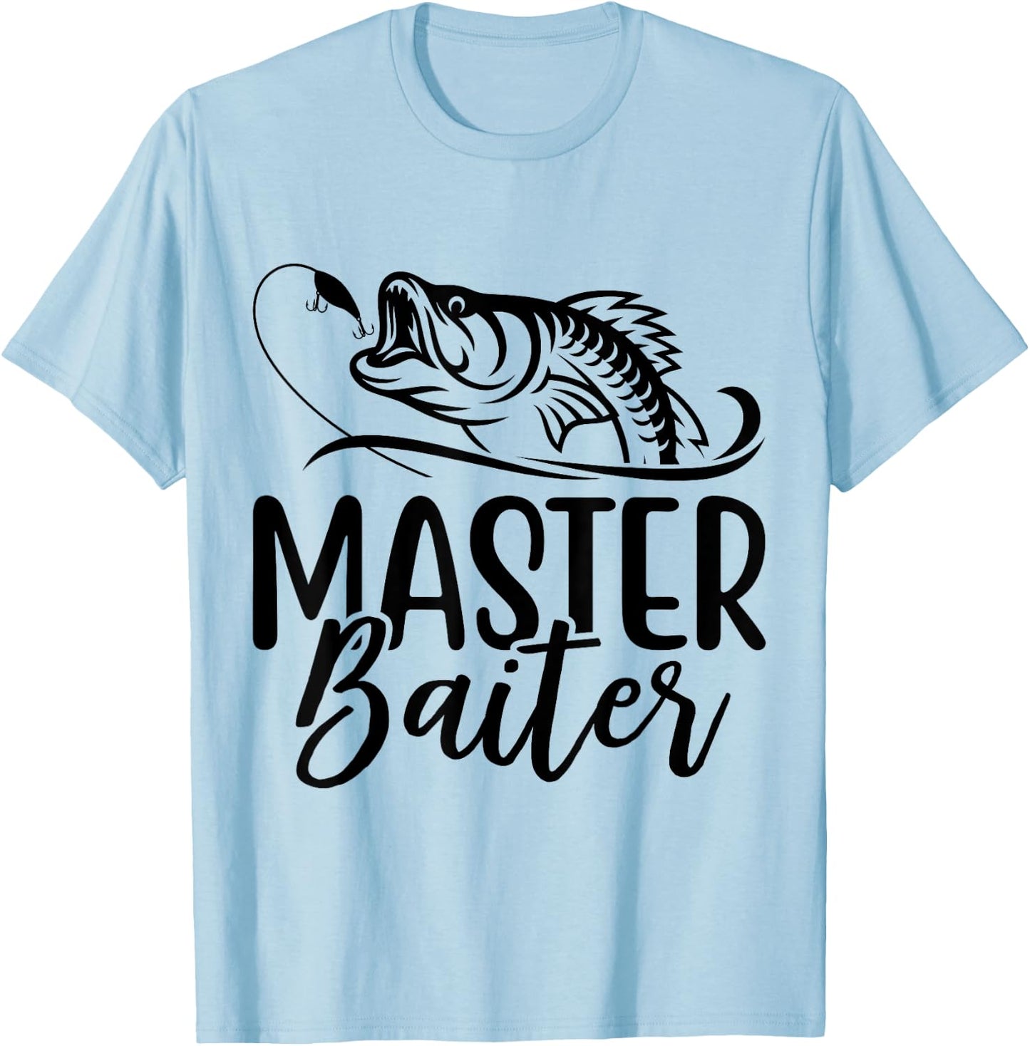 Master Baiter Vintage Bass Fishing Funny Angler T-Shirt - T-Shirt | Light Blue