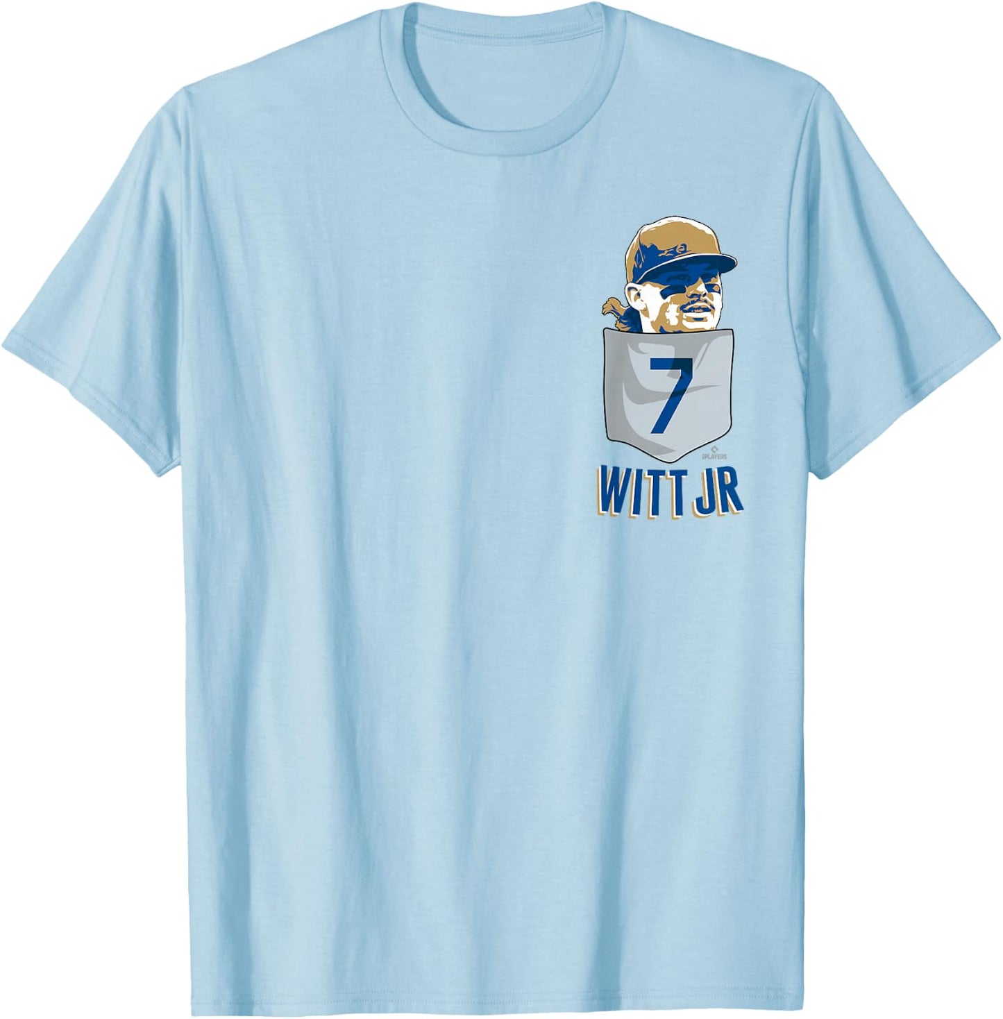 Bobby WITT Jr. Kansas City Baseball Pocket MLBPA T-Shirt - T-Shirt | Light Blue