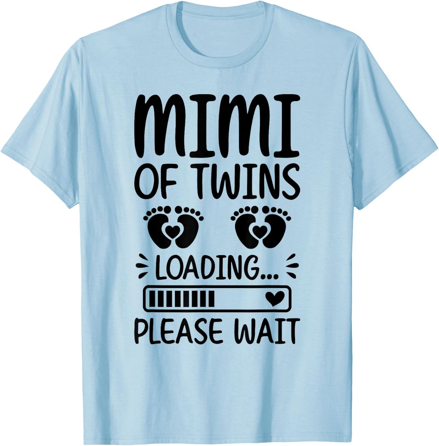 Soon To Be Mimi Of Twins Loading Promoted To Twin Mimi T-Shirt - T-Shirt | Light Blue