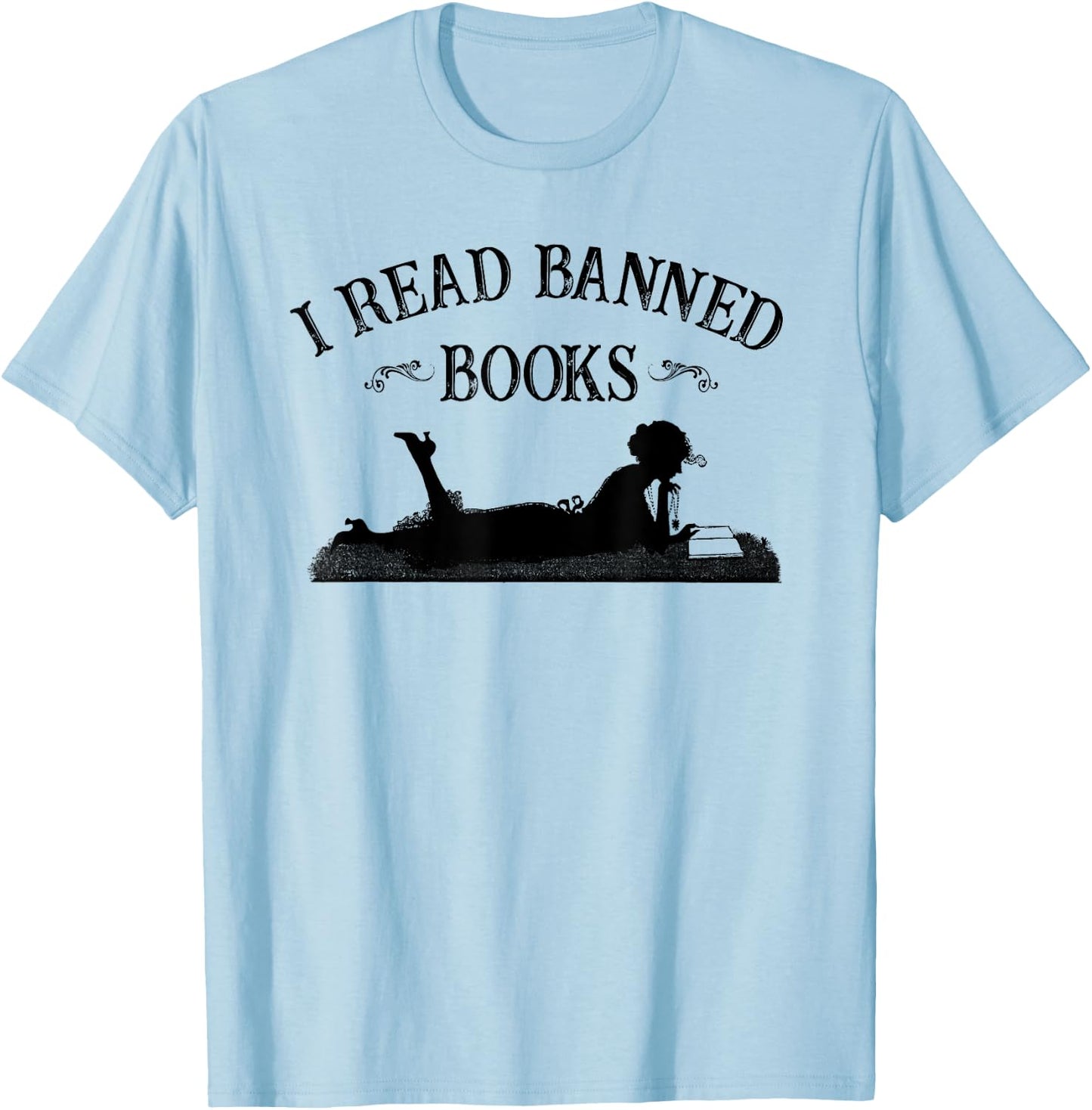 Retro Vintage I Read Banned Books Literature Lover T-Shirt - T-Shirt | Light Blue