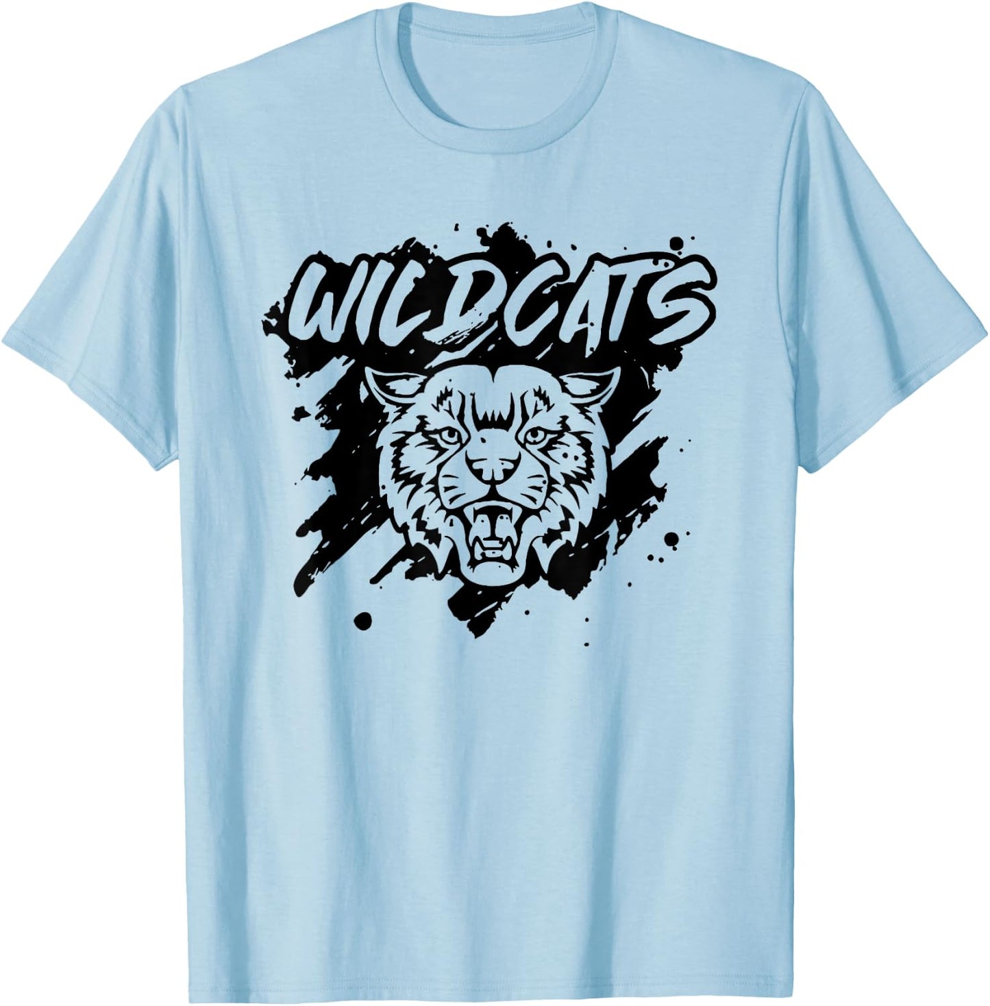 Wildcats Football School Sports Fan Team Spirit T-Shirt - T-Shirt | Light Blue