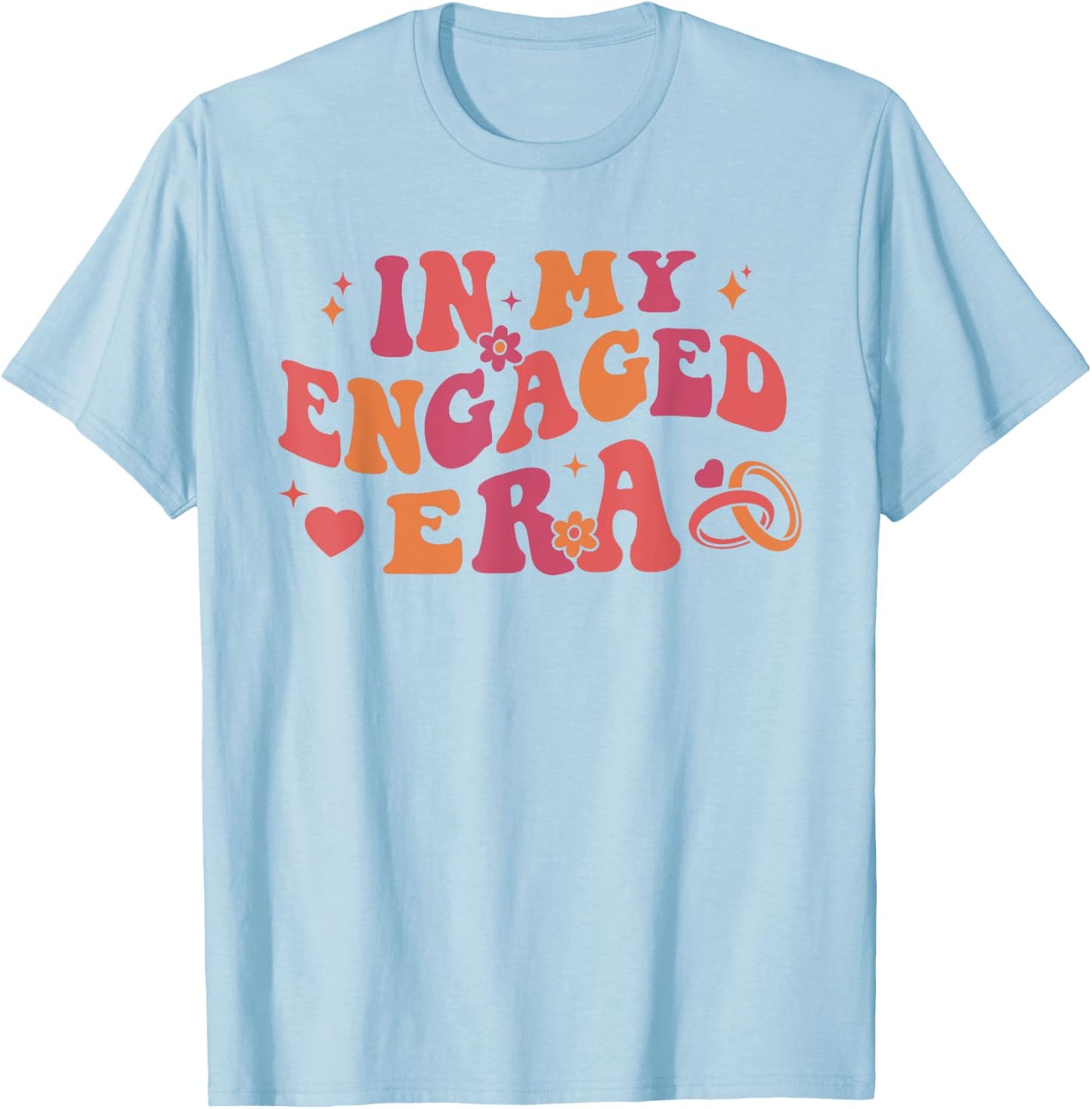 In My Engaged Era Retro Bride Bachelorette Party Bridesmaid T-Shirt - T-Shirt | Light Blue