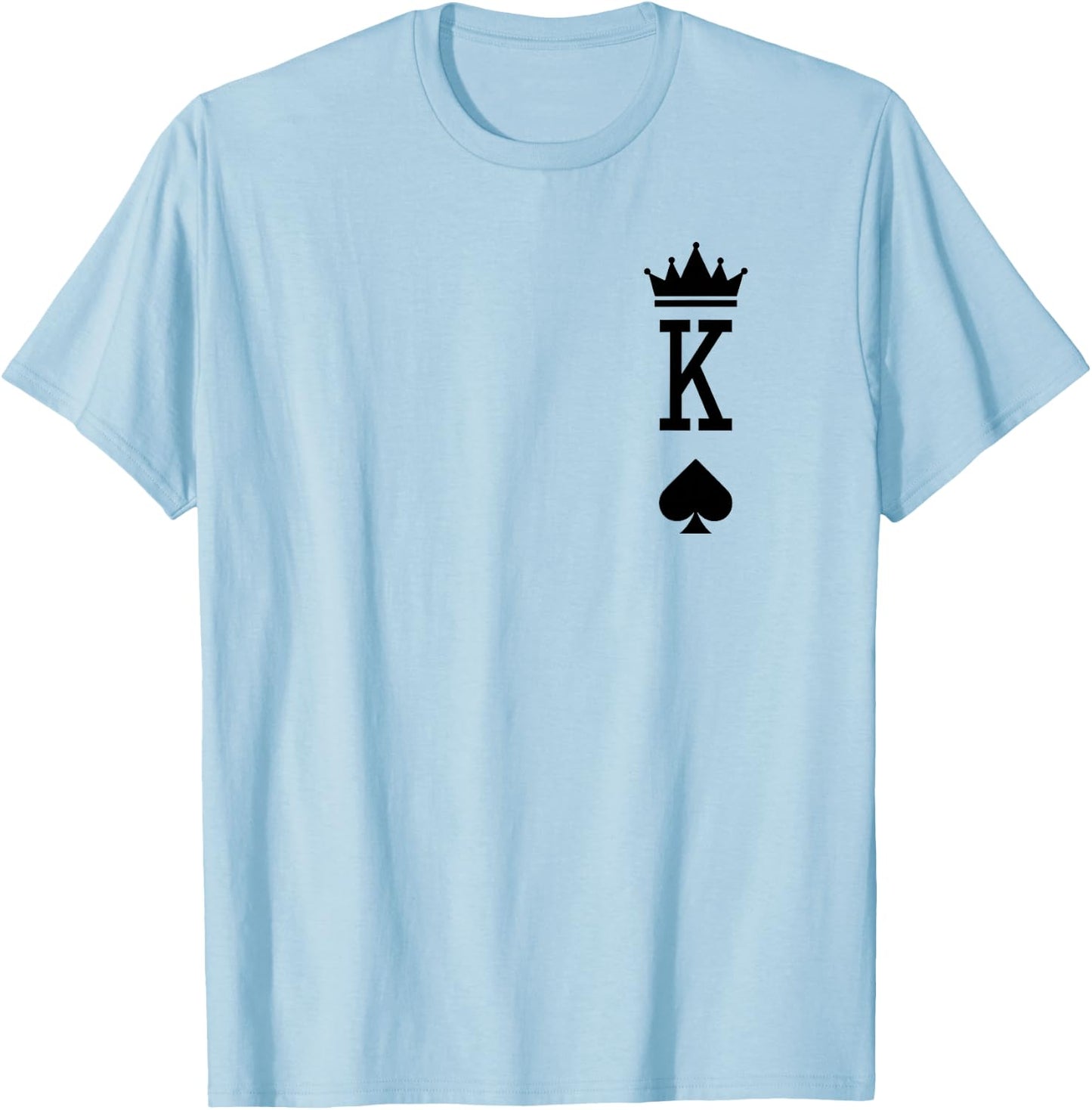 King of Spade Playing Card Vintage Crown T-Shirt - T-Shirt | Light Blue