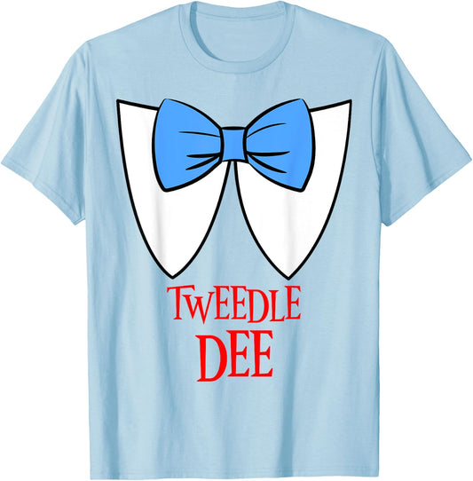 Tweedle Dee Costume Halloween Fairytale Character T-Shirt - T-Shirt | Light Blue