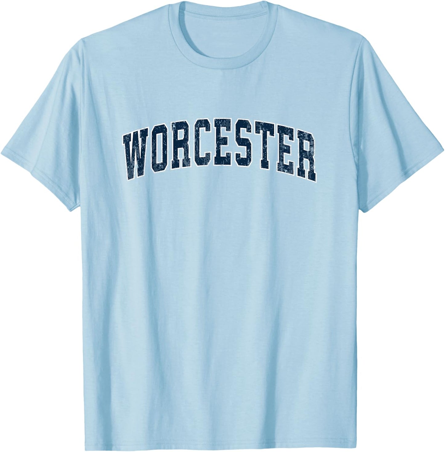 Worcester Massachusetts MA Vintage Sports Design Navy Design T-Shirt - T-Shirt | Light Blue