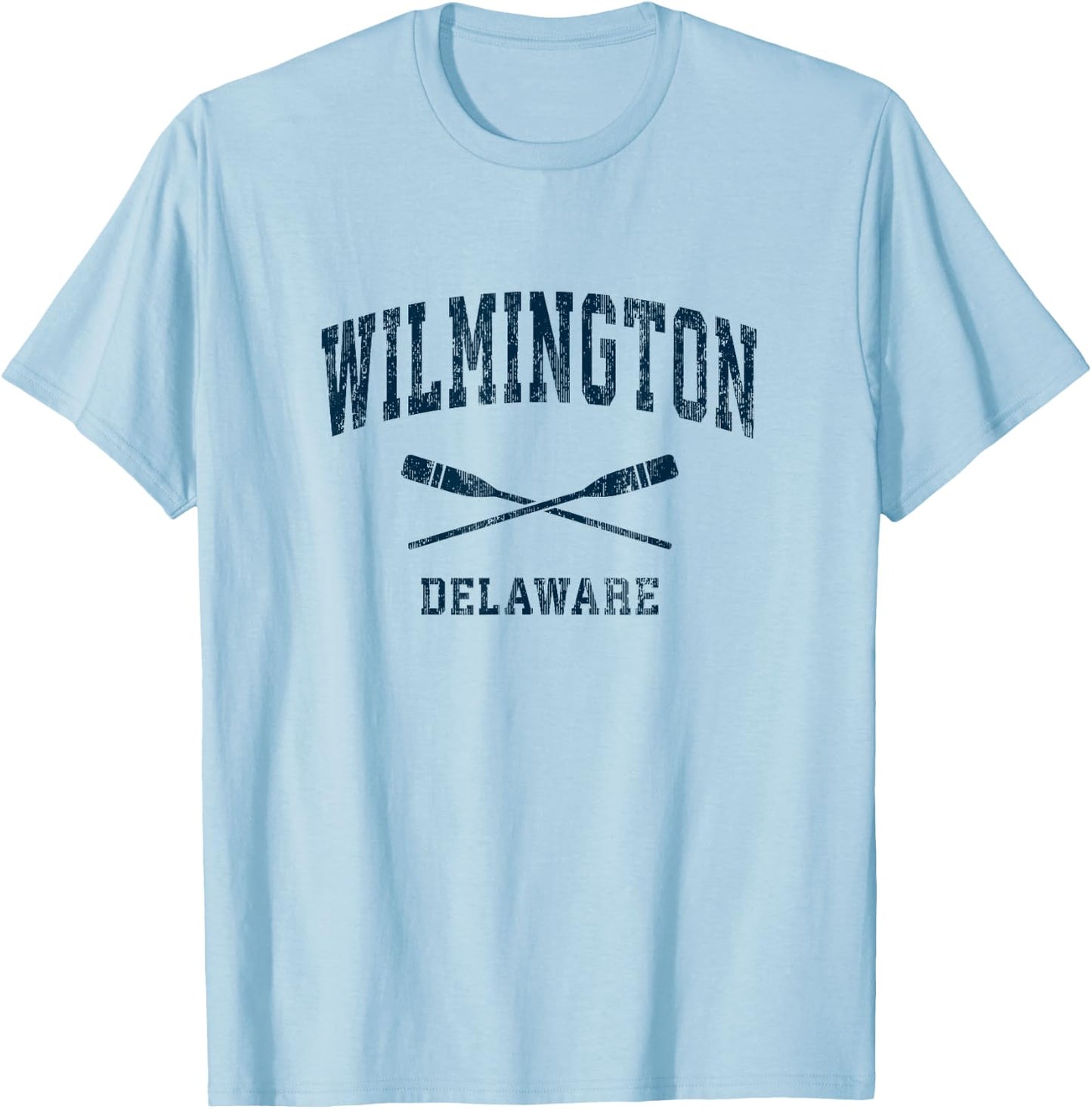Wilmington Delaware Vintage Nautical Paddles Sports Oars T-Shirt - T-Shirt | Light Blue