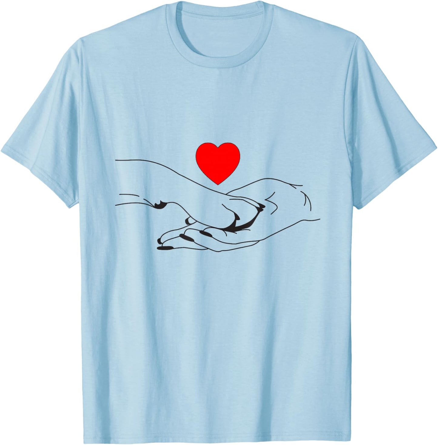 Paw Human Hand Dog Owner Dog Lover Dog T-Shirt - T-Shirt | Light Blue