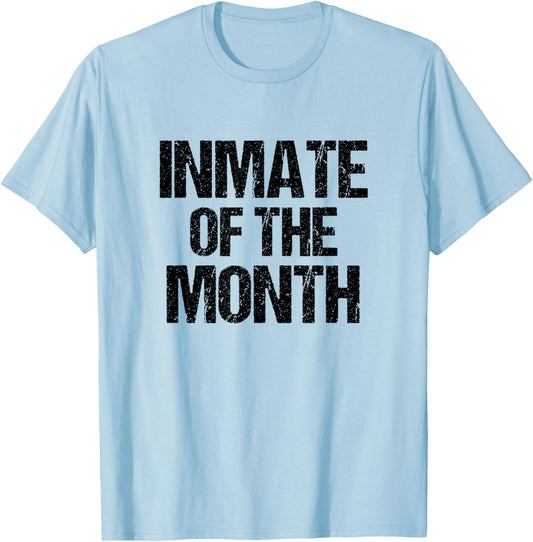 Prisoner Costume Prison Inmate of the Month County Jail T-Shirt - T-Shirt | Light Blue
