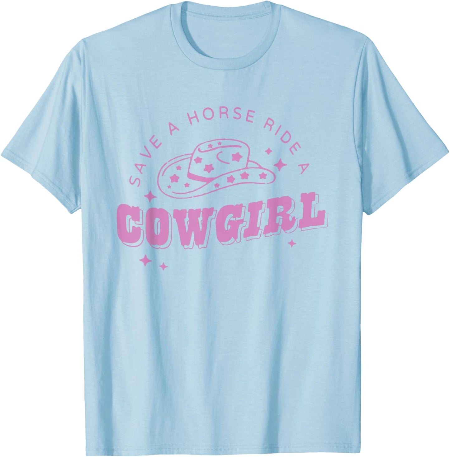 Save a Horse Ride a Cowgirl Lesbian Western Subtle Pride T-Shirt - T-Shirt | Light Blue