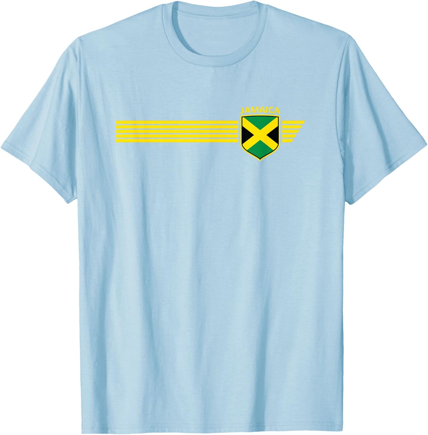 Jamaica Flag Jamaican Vintage Athletic Throwback Souvenir T-Shirt - T-Shirt | Light Blue