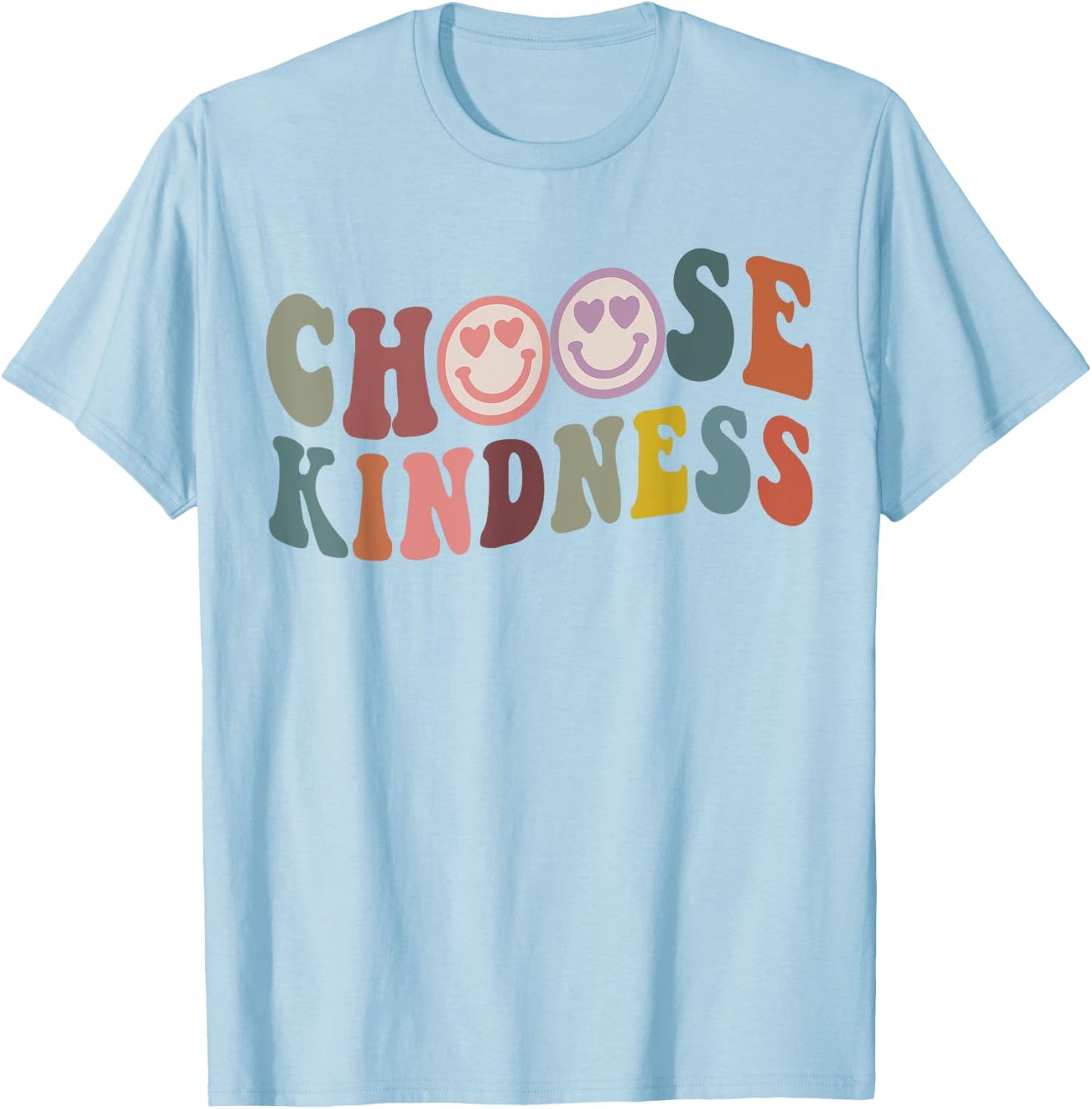 Retro Vintage Smile Face Choose Kindness Lover spiritual T-Shirt - T-Shirt | Light Blue