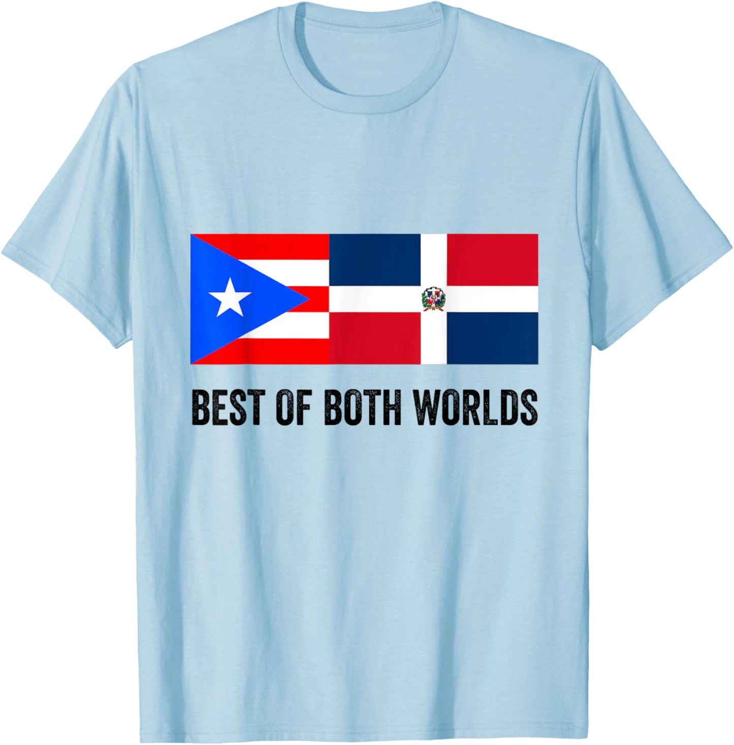 Half Puerto Rican Half Dominican Flag Boricua Domis PR RD T-Shirt - T-Shirt | Light Blue