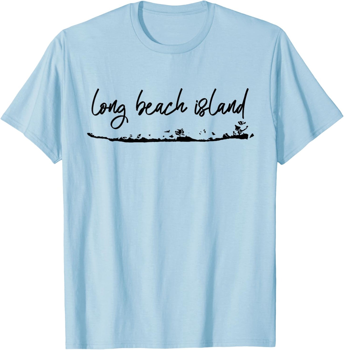 LBI: Long Beach Island, NJ Photo Beach, Ocean, Lighthouse T-Shirt - T-Shirt | Light Blue