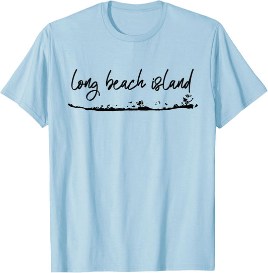 LBI: Long Beach Island, NJ Photo Beach, Ocean, Lighthouse T-Shirt - T-Shirt | Light Blue
