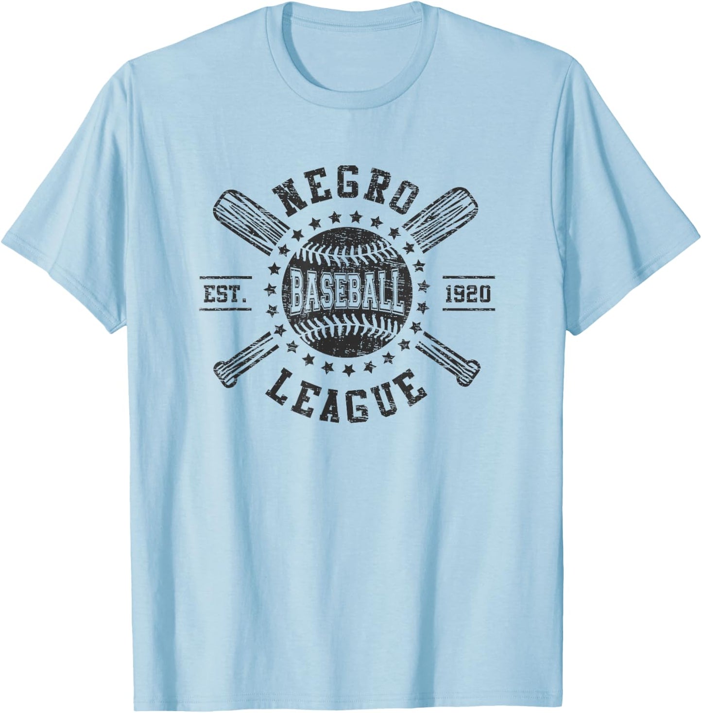 Vintage Negro League Baseball Black History Month T-Shirt - T-Shirt | Light Blue