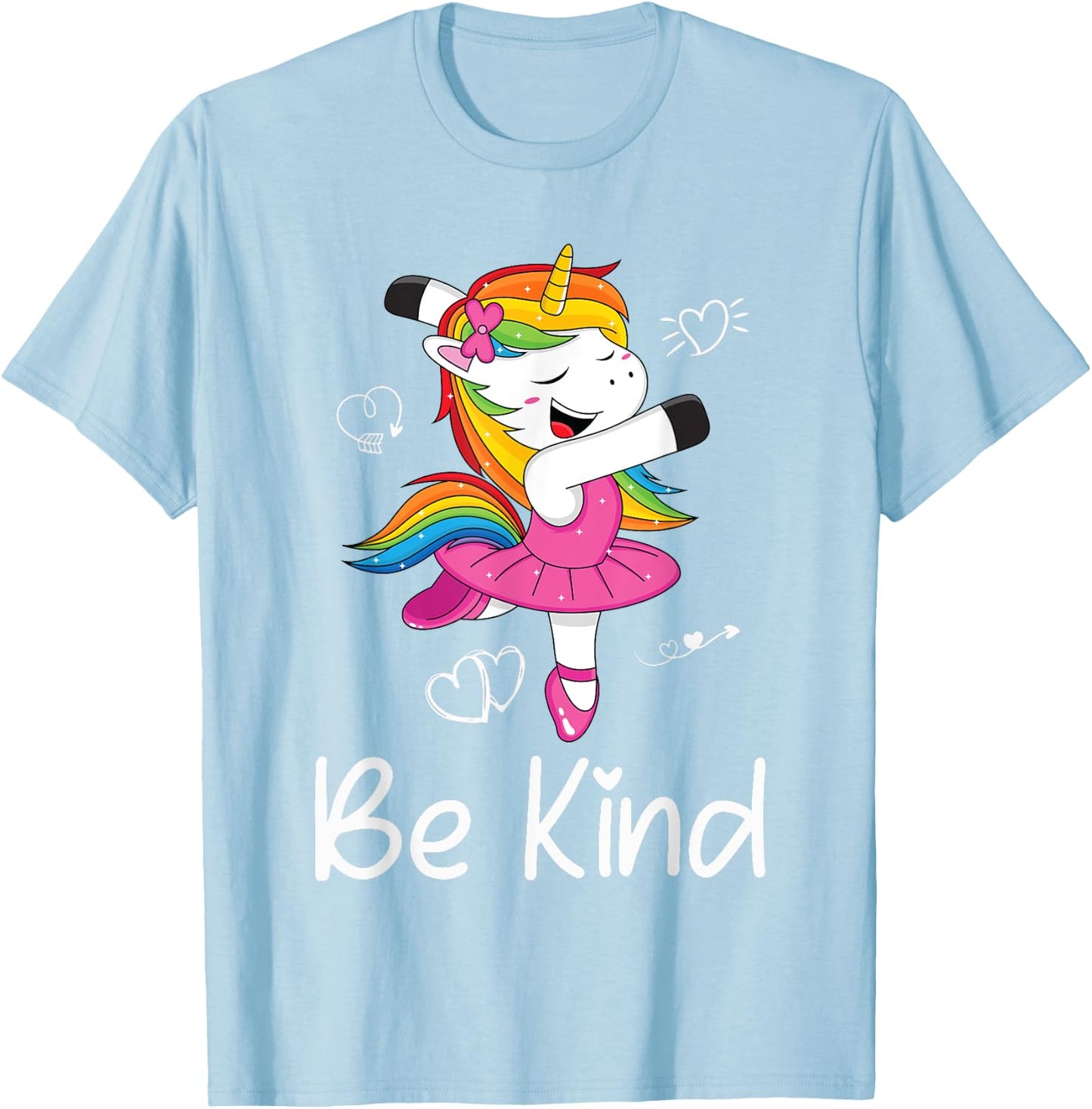 Dancing Unicorn Kids Be Kind Anti Bullying Unity Day Orange T-Shirt - T-Shirt | Light Blue