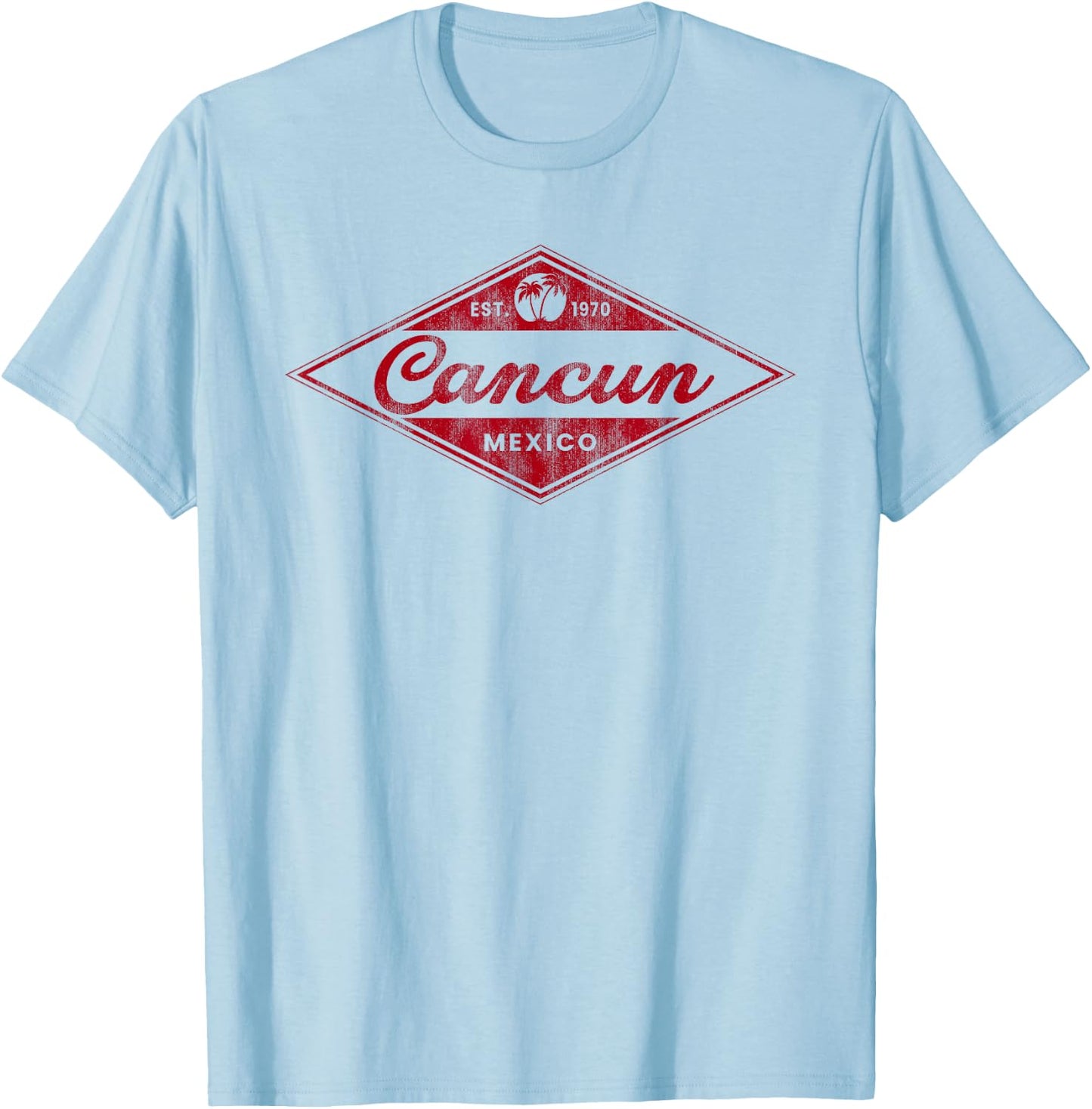 Vintage Cancun Mexico Summer Retro Throwback Family Vacation T-Shirt - T-Shirt | Light Blue