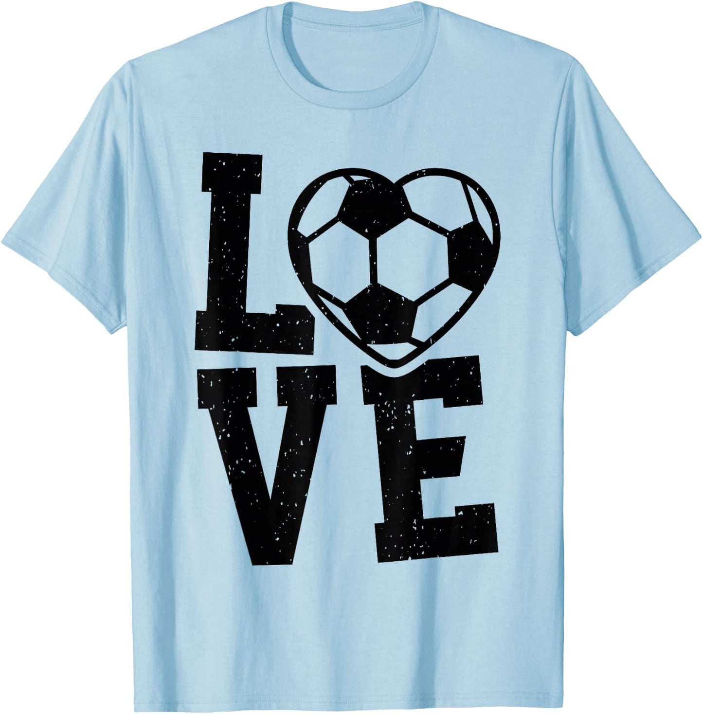 Love Heart Soccer Team Design for Sport Fans Player T-Shirt - T-Shirt | Light Blue