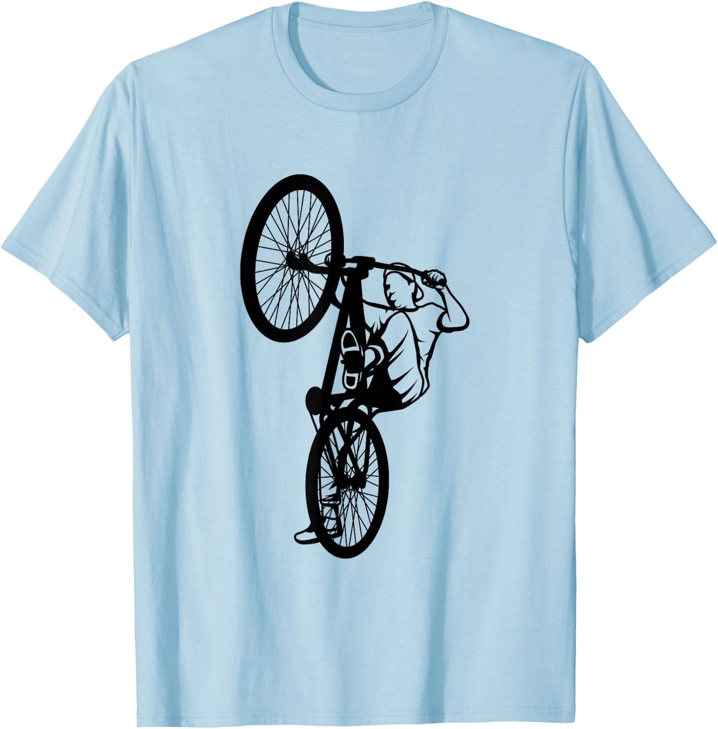 BMX Rider Sketch BMX Fan Wheelie Bike T-Shirt - T-Shirt | Light Blue