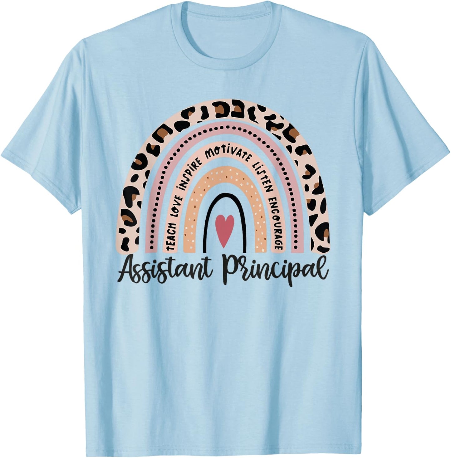 Assistant Principal Funny School Worker leopard rainbow T-Shirt - T-Shirt | Light Blue