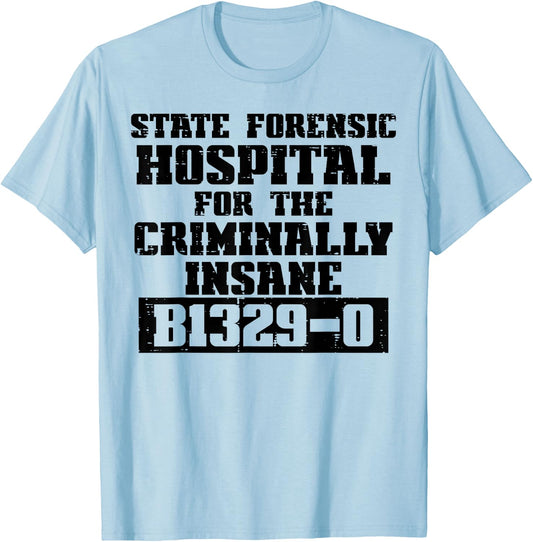 Criminally Insane Jail Inmate Prisoner Fun Halloween Costume T-Shirt - T-Shirt | Light Blue