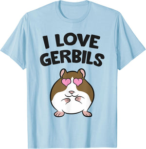 Gerbil Pet Mouse Gerbil Keeper I Love Gerbils T-Shirt - T-Shirt | Light Blue
