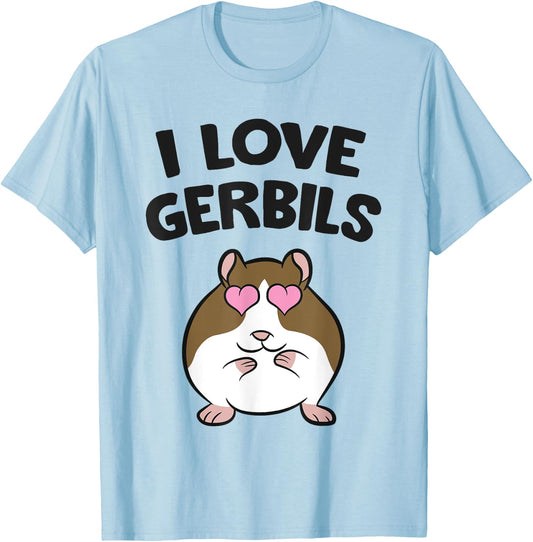 Gerbil Pet Mouse Gerbil Keeper I Love Gerbils T-Shirt - T-Shirt | Light Blue