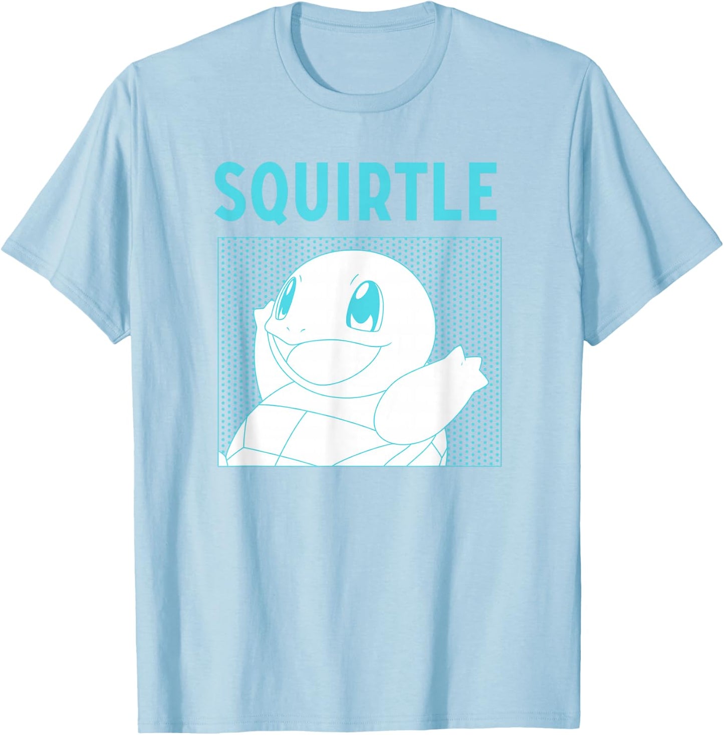 Pokémon Squirtle Adorable Comic Box Panel Portrait T-Shirt - T-Shirt | Light Blue