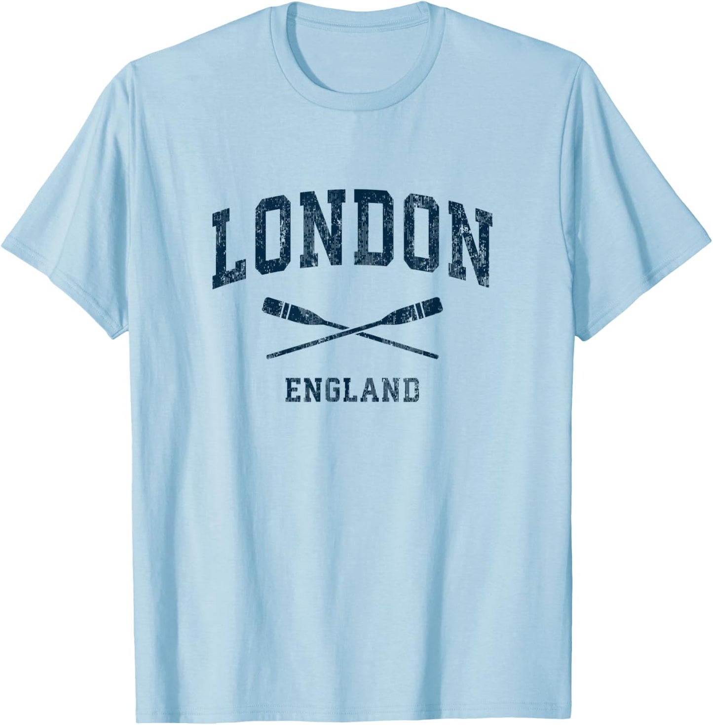 London England Vintage Nautical Paddles Sports Oars T-Shirt - T-Shirt | Light Blue