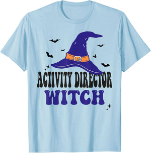Activity Director Witch Halloween Matching Group Costume T-Shirt - T-Shirt | Light Blue