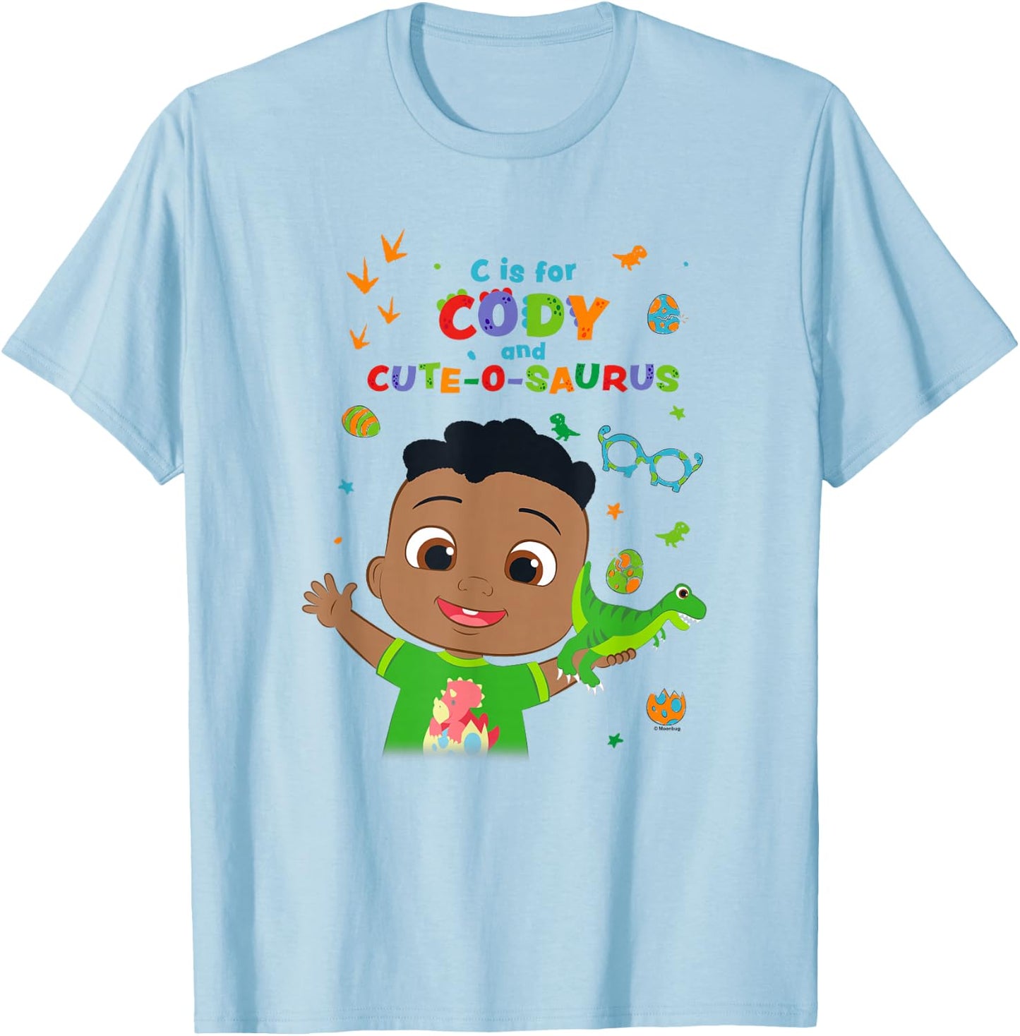 CoComelon C is for Cody and Cute-O-Saurus T-Shirt - T-Shirt | Light Blue