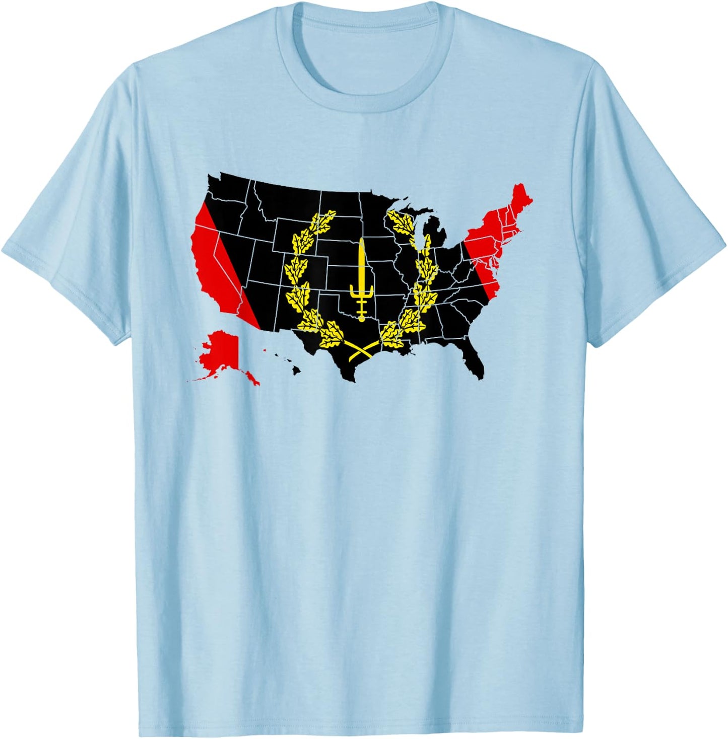 American African Heritage Flag American Black Heritage Flag T-Shirt - T-Shirt | Light Blue