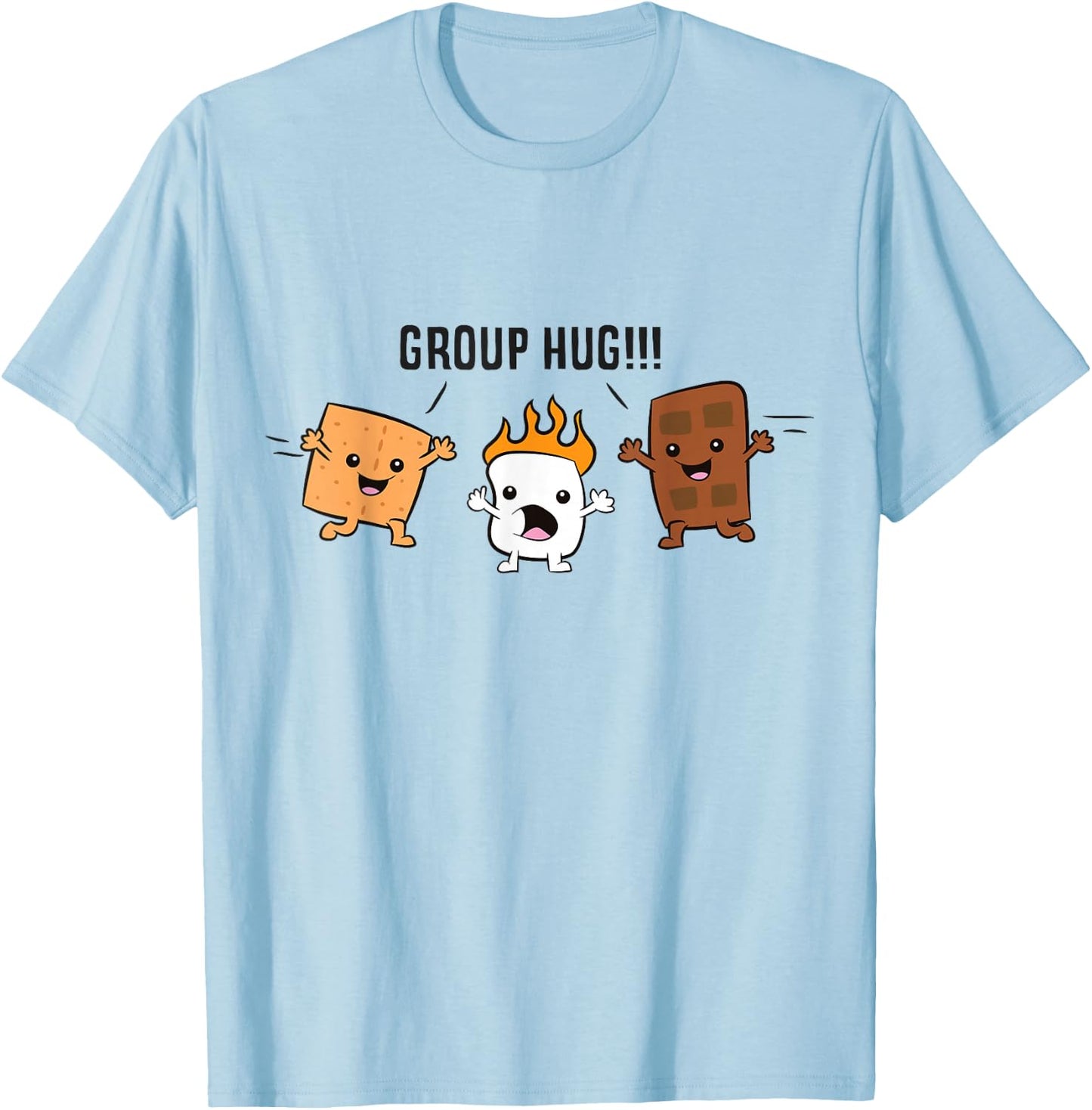 Group Hug S'mores Campfire Marshmallow Chocolate Smores T-Shirt - T-Shirt | Light Blue