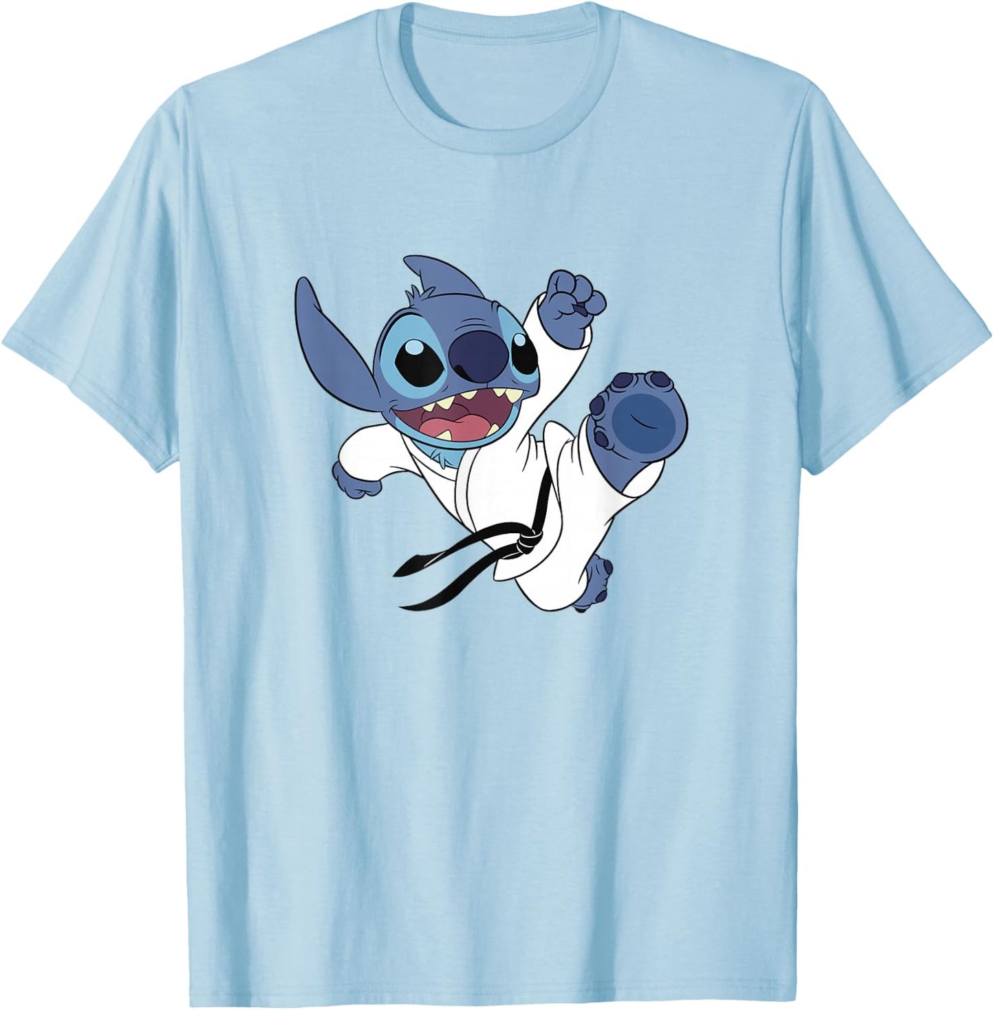 Disney Lilo & Stitch High Kick Karate Uniform Stitch T-Shirt - T-Shirt | Light Blue