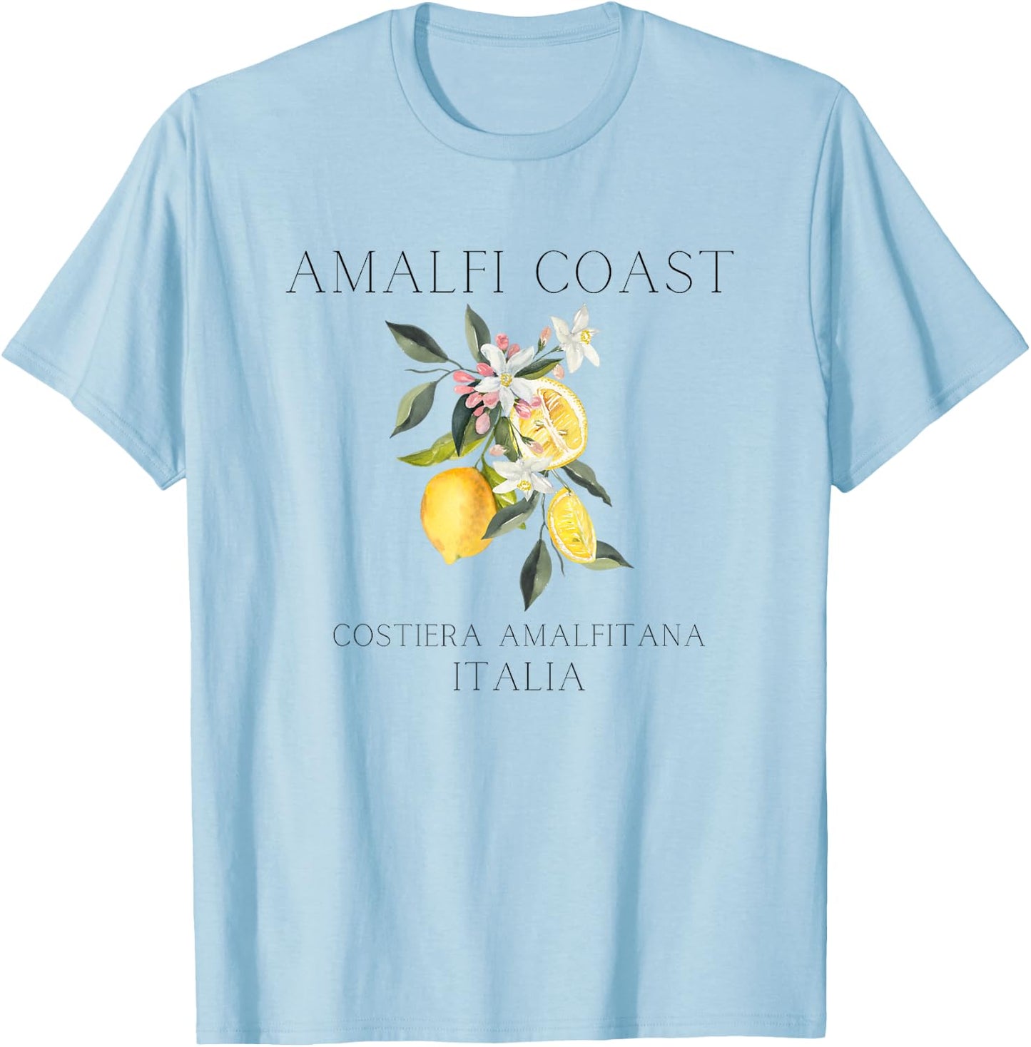 Amalfi Coast Lemons, Amalfi Italy T-Shirt - T-Shirt | Light Blue