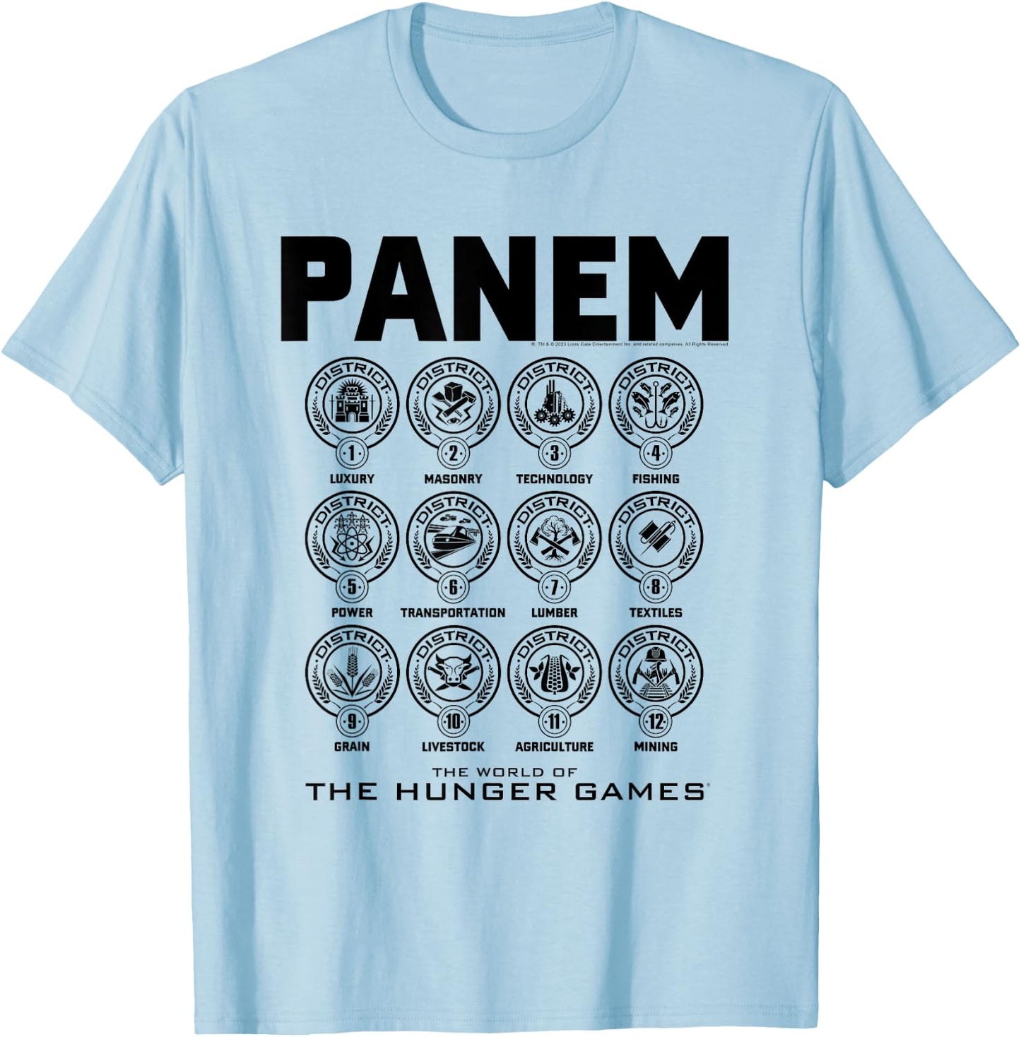 The Hunger Games District Icons T-Shirt - T-Shirt | Light Blue