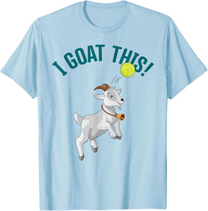 Funny Tennis I Goat this Ball Goat Lover & Tennis Player T-Shirt - T-Shirt | Light Blue