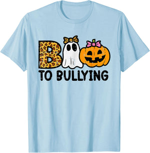 Boo To Bullying Halloween Ghost Anti Bully Unity Day Orange T-Shirt - T-Shirt | Light Blue