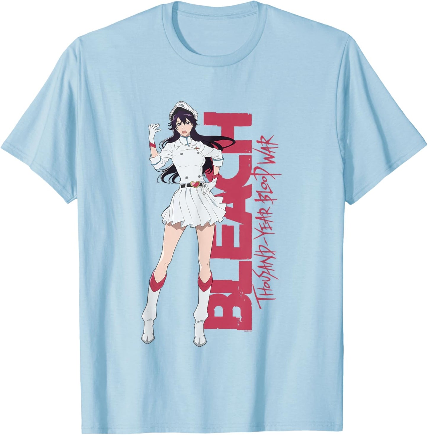 Bleach: Thousand Year Blood War Bambietta with Logo Anime T-Shirt - T-Shirt | Light Blue