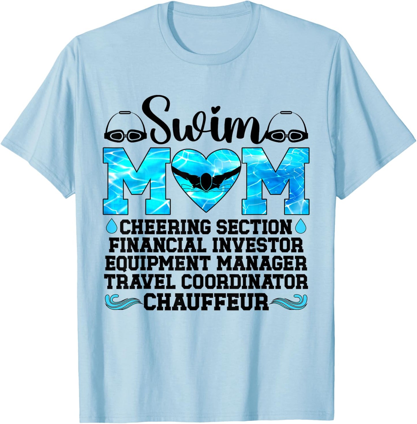 Swim Mom Definition Swimming Mother Of A Swimmer Mom T-Shirt - T-Shirt | Light Blue