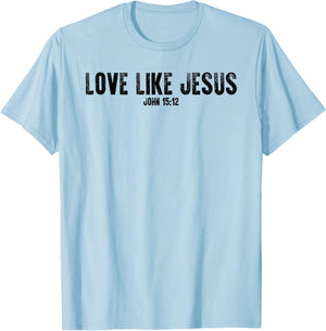love like Jesus back bible study Christian T-Shirt - T-Shirt | Light Blue