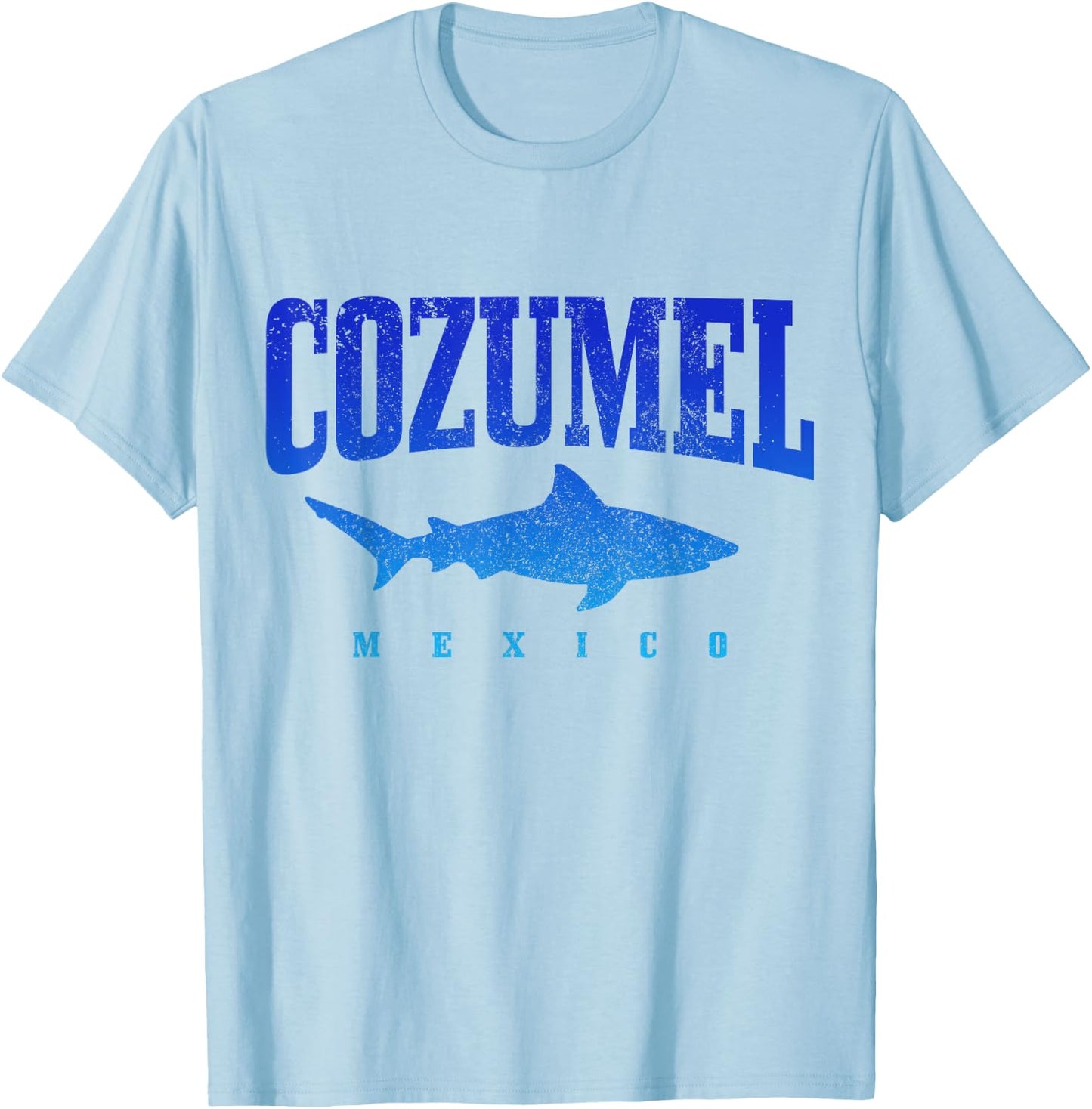 Cozumel Beach Mexico Scuba Diver Shark Diving Vintage Women Kids T-Shirt - T-Shirt | Light Blue