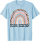 School Secretary leopard rainbow Cute School Secretary T-Shirt - T-Shirt | Light Blue