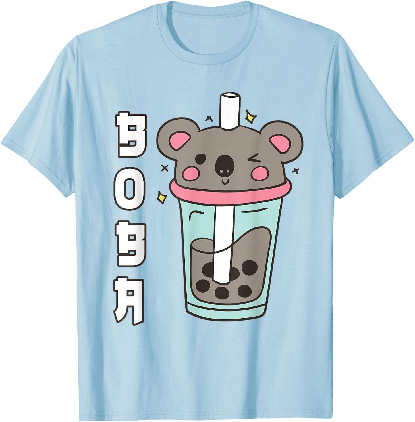 Kawaii Koala Boba Bubble Tea Teen Girl Toddler Cute Anime T-Shirt - T-Shirt | Light Blue