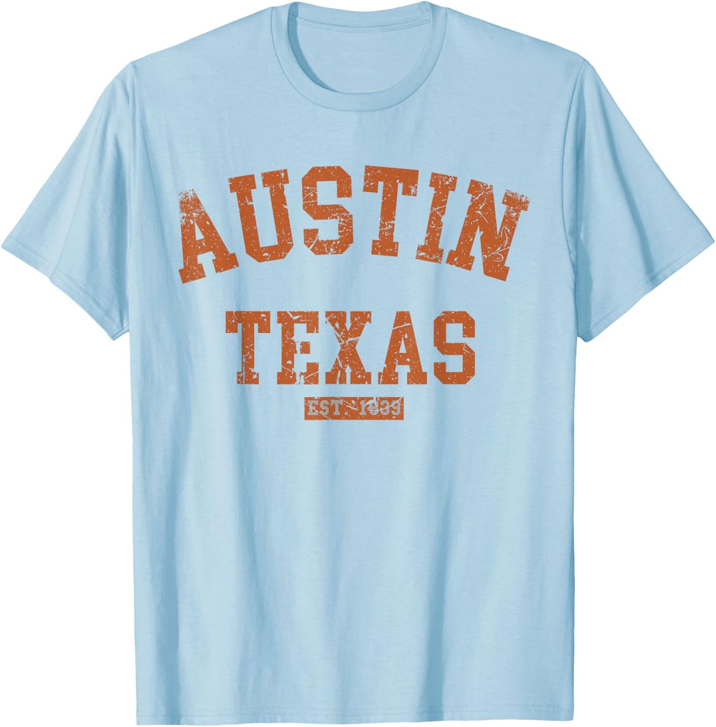 Vintage Austin Texas Athletic TX Sports Design T-Shirt - T-Shirt | Light Blue