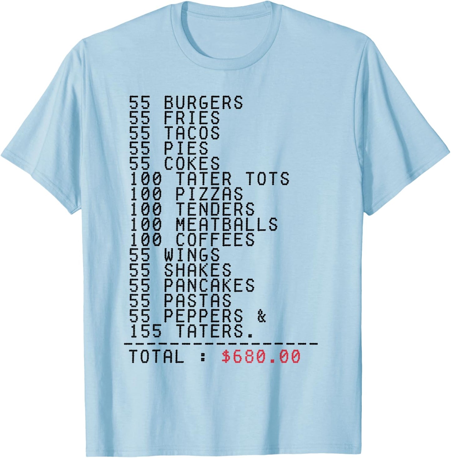 55 Burgers 55 Fries I Think You Should Leave Funny T-Shirt - T-Shirt | Light Blue
